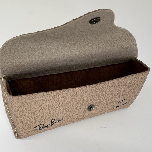 1971 Square Ray Ban Sunglasses Soft Case Tan Leather - Picture 4 of 4