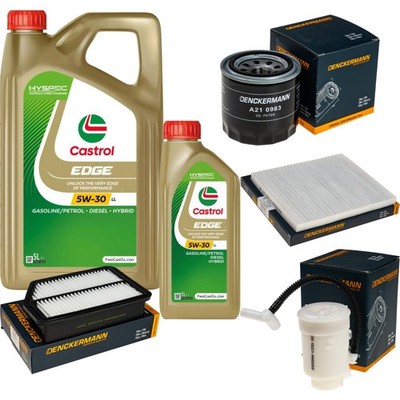 Inspektionspaket Castrol EDGE Titanium 5W-30 LL 6L für Hyundai i40 CW 1.6 GDi