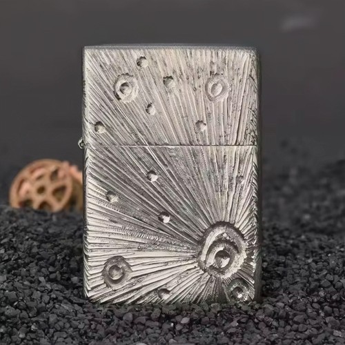 ZORRO 902 Classic Petroleum Feuerzeug - geschnitztes Weißkupfer, winddicht, Feuersteinrad - Bild 14 von 19