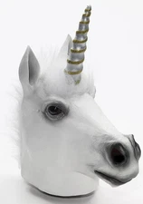 Latex Animal Costume Mask Adult: Unicorn One Size