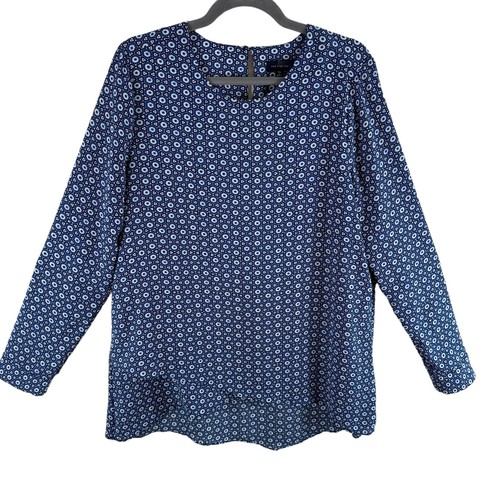 The Limited leichte Bluse geometrischer Druck Rundhalsausschnitt lange Rollriegelärmel LT - Bild 1 von 8