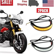2 Luz LED De Señal De Giro Universal Para Motocicleta  DRL Blanco ámbar Moto 12V