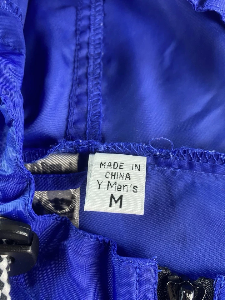 Chaqueta cortavientos Ocean Pacific para niños jóvenes mediana azul blanco negro a cuadros Foto 4 de 4