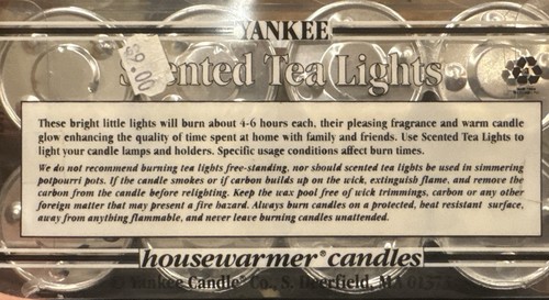 Yankee Candle White Christmas Tea Lights 8 Count Vintage NOS White Housewarmer - Picture 3 of 3