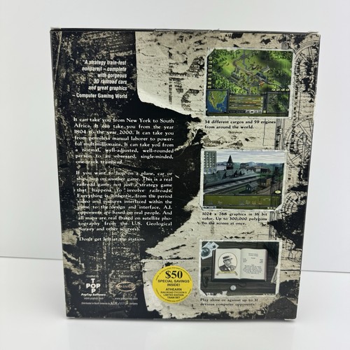 Railroad Tycoon II 2 (Poptop, 1998) CD-ROM Big Box Strategy Sim NEU Open Box - Bild 2 von 6