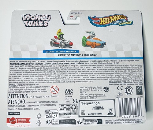Hot Wheels Racer Verse Looney Tunes 2 Pack - Marvin the Martian + Bugs Bunny - Picture 2 of 4