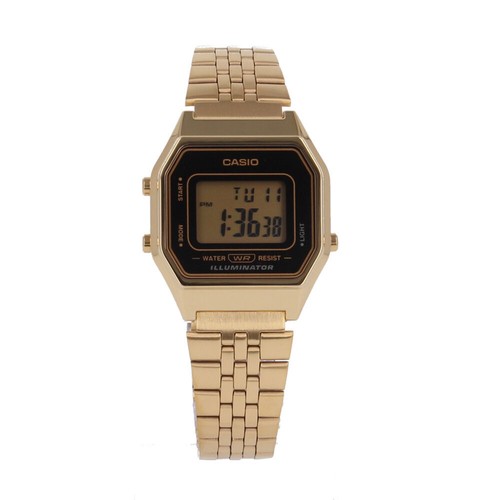CASIO QUARTZ LA680WGA-1 LA680 LA680 Quartz Digital Clear/Black Gold - Picture 1 of 5