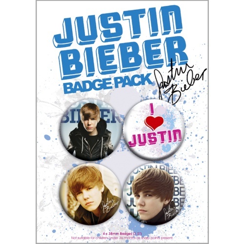 Justin Bieber Brosche Broschen Offiziell Badge Pack Blu BP0236 - Bild 1 von 1