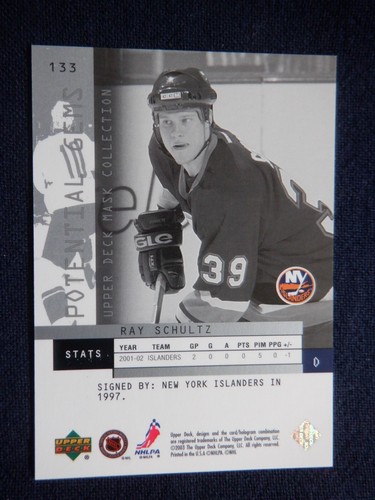 Ray Schultz UD Mask Collection RC 133 - 1414 / 1750, 2002 -03 NHL, Islanders - Picture 2 of 2