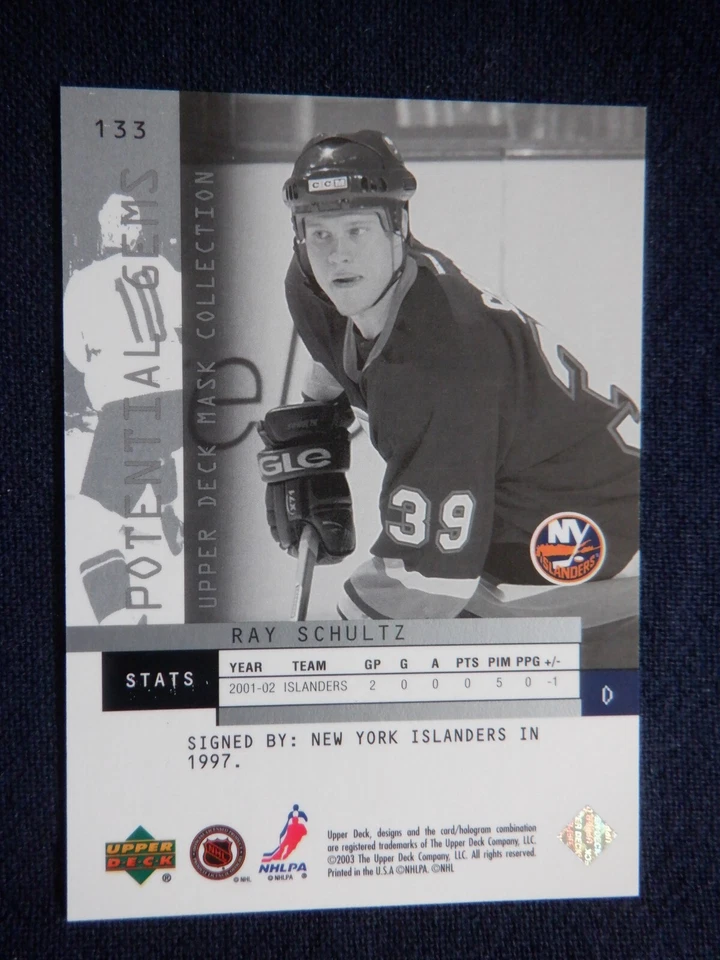 Ray Schultz UD Mask Collection RC 133 - 1414 / 1750, 2002 -03 NHL, Islanders - Image 2 of 2