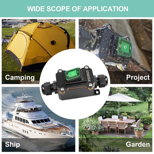 Inline Cord Switch DPST AC/DC 20A-125V16A-250V30A-24V35A-12V IP66 Waterproof ... - Picture 6 of 6