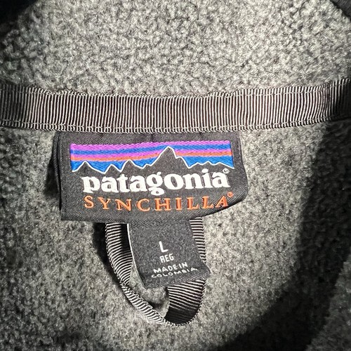 Patagonia Synchilla Vest Mens Large Gray Blue Karstens Fleece Zip Outdoor Preppy - Picture 3 of 12