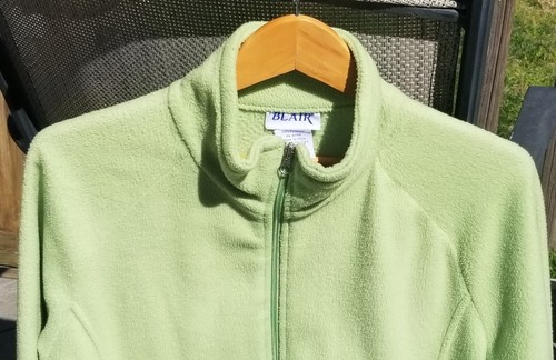WOMEN'S~BLAIR~LIME GREEN~FLEECE~MEDIUM~FULL FRONT ZIP~JACKET~TOP~SWEATER L/S - Picture 7 of 9