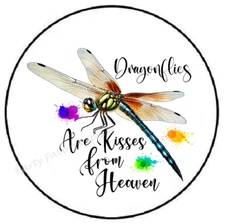 DRAGONFLIES ARE KISSES FROM HEAVEN ENVELOPE SEALS LABELS STICKERS PARTY FAVORS