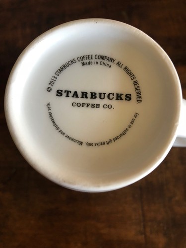 Starbucks 2013 Poinsettia Holiday Coffee Mug Red & Gold 12oz - Picture 5 of 5