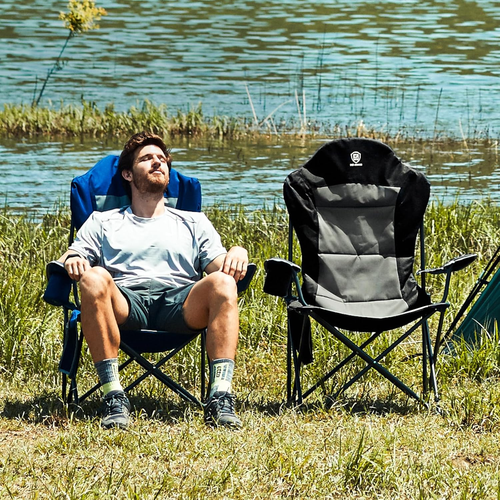 EVER ADVANCED Luxus Campingstuhl Faltbar 160 KG Belastbar Ultragroß Mit Hochlehn - Bild 9 von 12