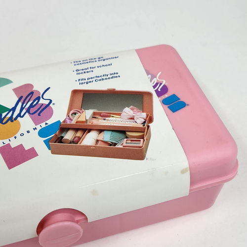 VINTAGE CABOODLES PINK COSMETIC MAKEUP ORGANIZER STORAGE CASE 2605 W/ MIRROR NEW - Picture 3 of 9