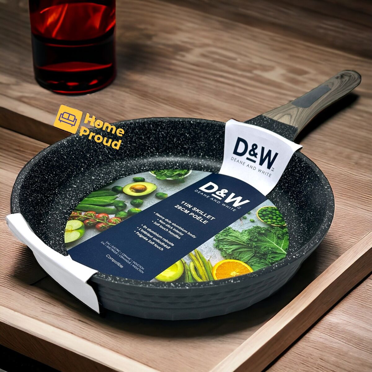 D W Frying Pan Nonstick Skillet Premium Quality Kitchen Cookware 11 inch Gray