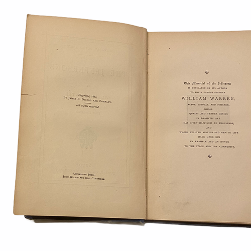 Vintage American Actor Series The Jeffersons William Winter First Edition 1881 - Picture 5 of 7