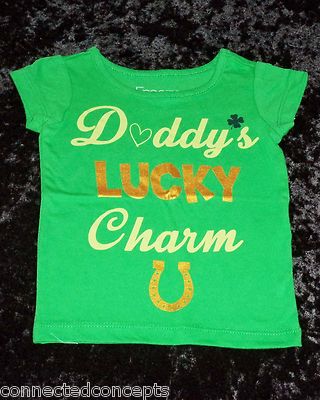 TCP DADDY/'S LUCKY CHARM GIRLS GREEN TOP T SHIRT 12-24M 2T-4T ST PATRICK/'S DAY