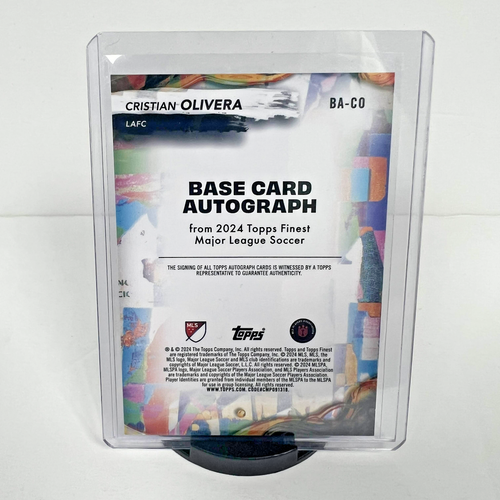 2024 Topps Finest MLS #BA-CO Cristian Olivera Green RC Auto /99 Los Angeles FC - Picture 6 of 8