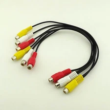 1pcs 3 RCA Female to 6 RCA Jack Splitter Composite Audio Video AV Adapter Cable