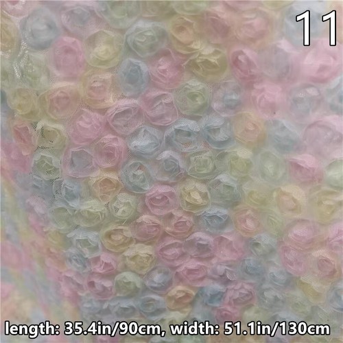 Tela de malla con flores de rosa 3D para boda vestido formal costura hágalo usted mismo manualidades - Imagen 15 de 38