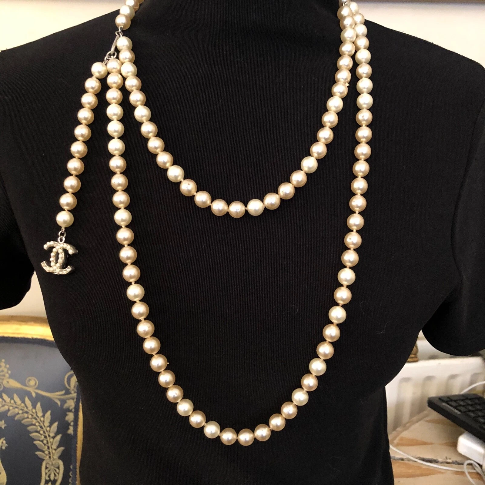 Chanel Pearl Doppia Collana Cintura