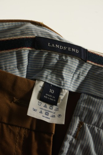 New Land's End Cropped Wide Leg Bell Bottom Chino Pants Women's 10 Brown Twill - Picture 5 of 6