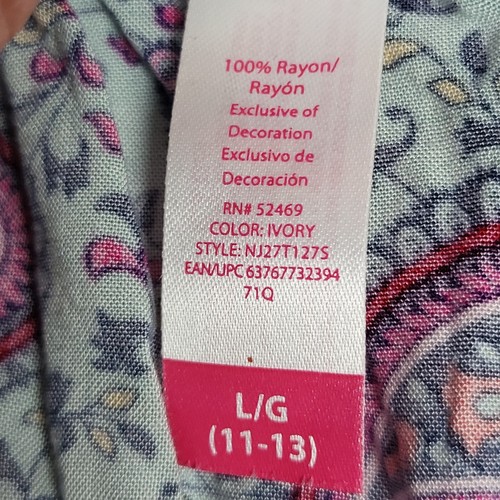 NOBO No Boundries Tank Dress Juniors Large (11/13) Crochet Sides Pink Paisley - Picture 4 of 8