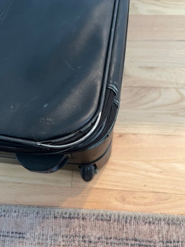 COACH Black Leather Rolling Suitcase Luggage #LOS-0592 - Picture 9 of 14