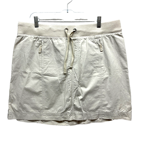 Merona Poplin Skort Women's Size XL - Khaki Tan Cotton Stretch Shorts Lining