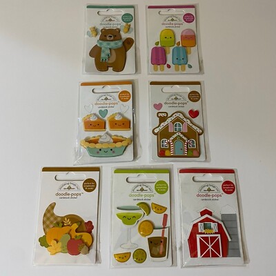 Doodlebug Design Doodle Pops Set Bear Ice Cream Pie Christmas & More