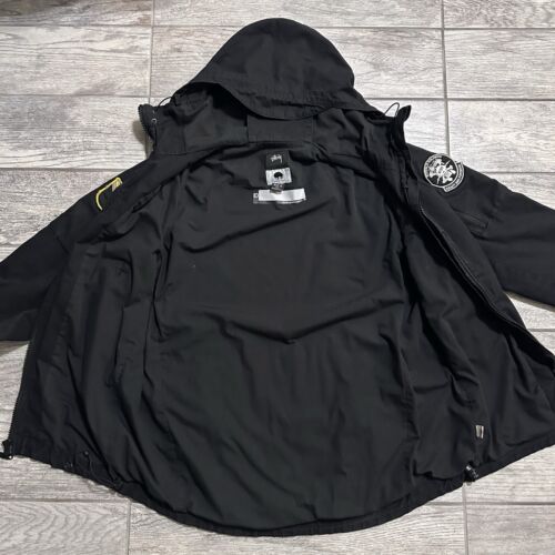 VTG Stussy Buffalo Soldiers Military Style Jacket Coat Black Size L Streetwear - Picture 4 of 9