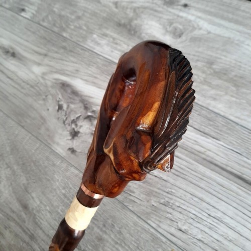 Antique Horse hoof Designed Handle Walking Sticks Wooden Gift Hand-Carved Cane - Picture 6 of 9