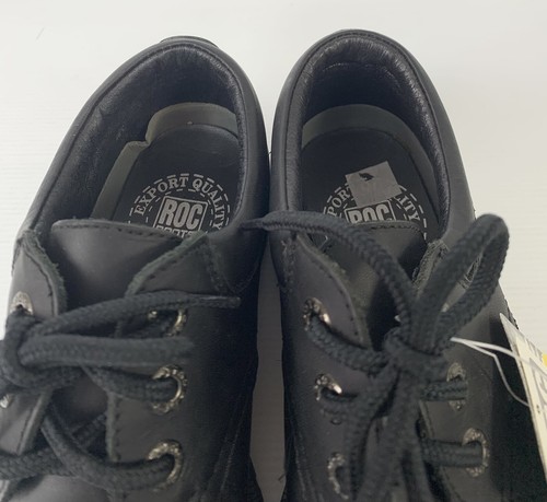 ROC Boots Australia Boys Girls Black School Shoes Size 2.5 Lace Up With Tags - Picture 11 of 18