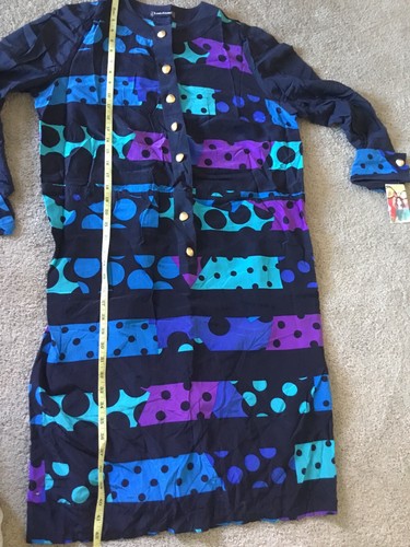 Vintage Louis Feraud silk paisley ruffle dress 1980's size 14 - Picture 6 of 11