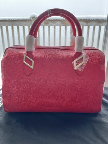 Versace Collection RARE Red Pebbled Leather Top Handle & Shoulder Strap Satchel - Picture 12 of 24