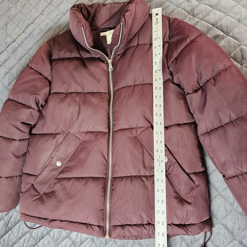 H&M Jacket Women's Size S Wine Padded Puffer Streetwear Winter Coat Casual Warm - Picture 10 of 17