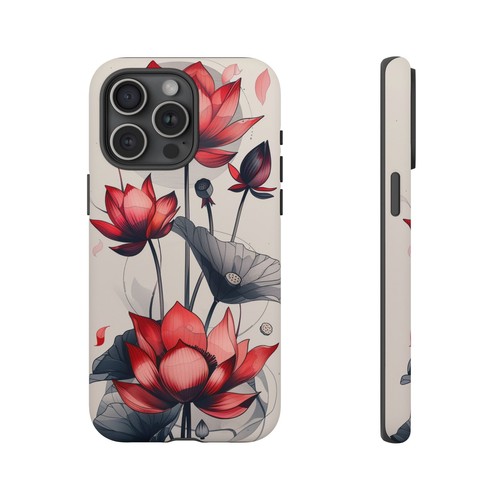 Pink Lotus Flowers Lily Floral Phone Case for iPhone, Samsung Galaxy, Pixel - 第 2/85 張圖片