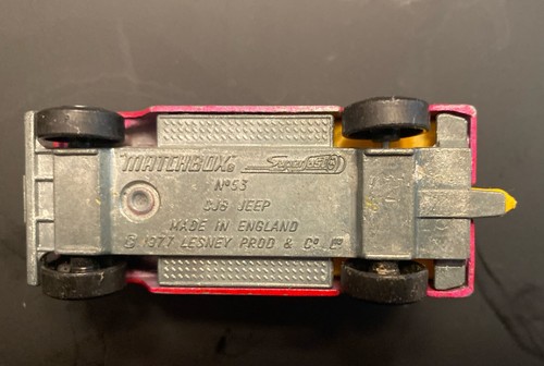 Vintage Matchbox Lesney Superfast #53 Jeep CJ6 in rosso con parte superiore abbronzata e interni - ottime condizioni - Foto 5 di 5