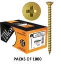 TIMCO 10g (5mm) PROFESSIONAL YELLOW WOOD SCREW POZI COUNTERSUNK - PACKS OF 1000