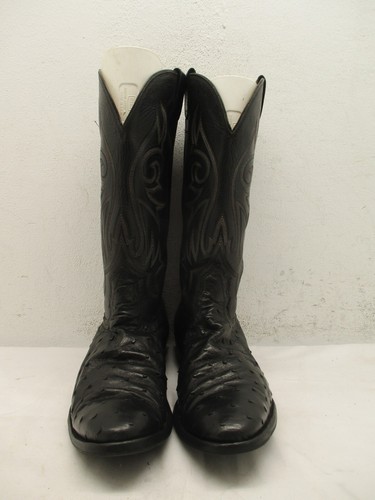 Botas de Vaquero Nocona Negras Pluma Completa Cuero de Avestruz Para Hombres Talla 11 D Sty 81951 EE. UU. - Imagen 2 de 13