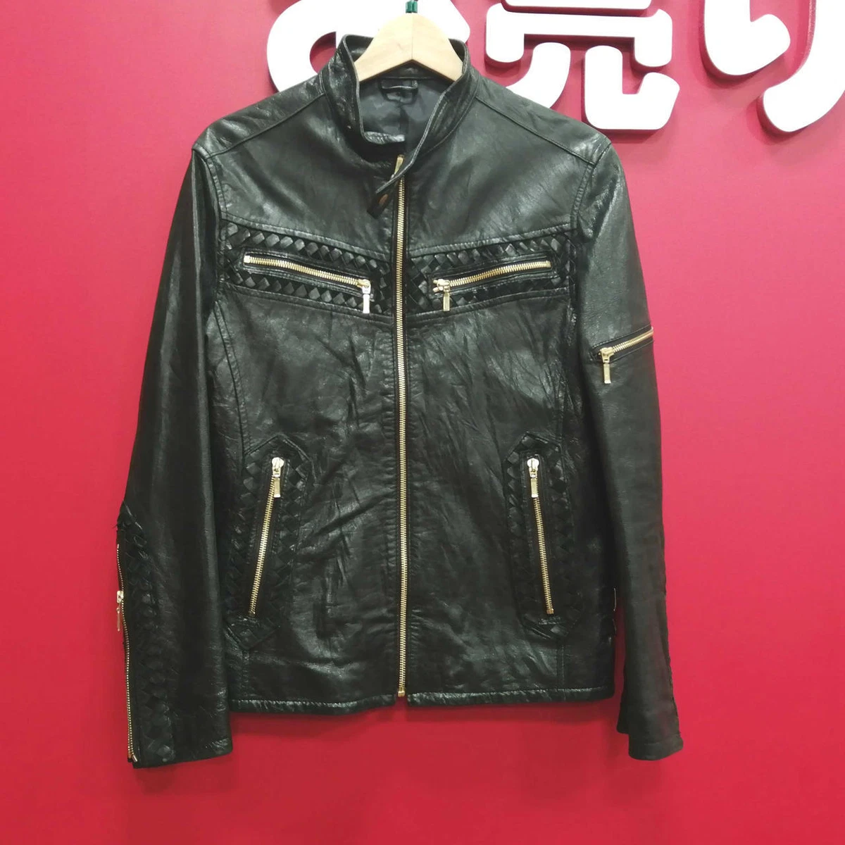 Abahouse Blk/Sheephide Leather Jacket