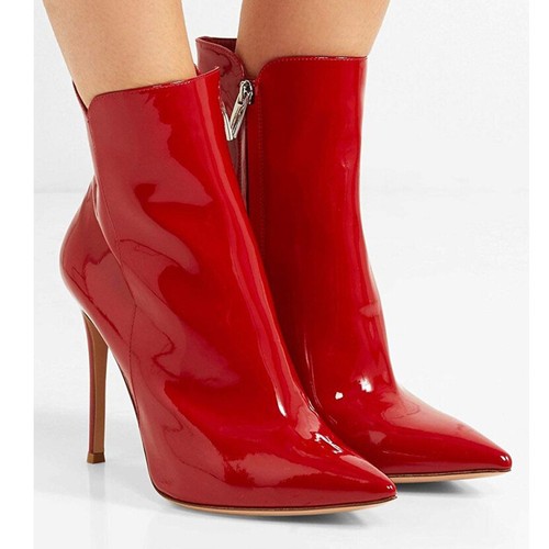 Concise Women Ankle Boots Pointed Toe 12CM High Heels Dress Party Booties Shoes - Picture 13 of 21