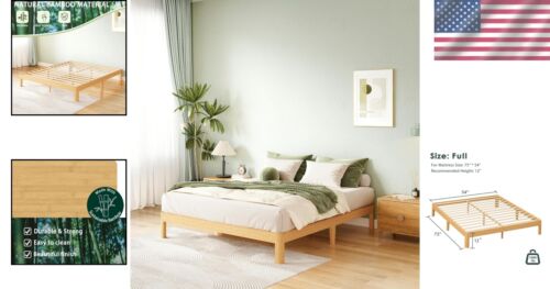 Sturdy 12-Inch Bamboo Bed Frame with Minimalist Aesthetic – Supports 1000 lbs - Picture 2 of 10