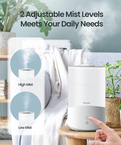 Adjustable Mist Output Humidifier with Essential Oil Diffuser & Night Light - Picture 6 of 10