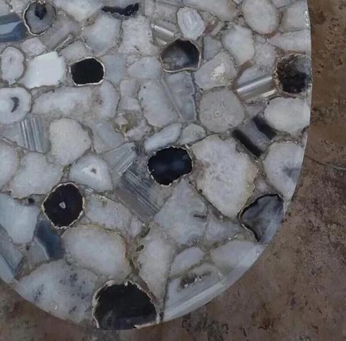 Mix Agate Counter Table Top, Handmade Dining Table, Sofa Center , Console Table - Picture 6 of 9