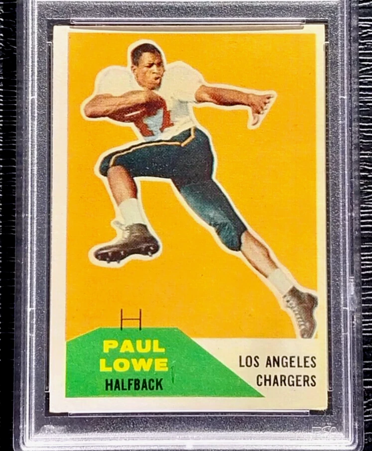 1960 FLEER PAUL LOWE ROOKIE FOOTBALL CARD #76 **NO CREASES** *SHARP* PSA 4 VGEX - Image 2 of 4