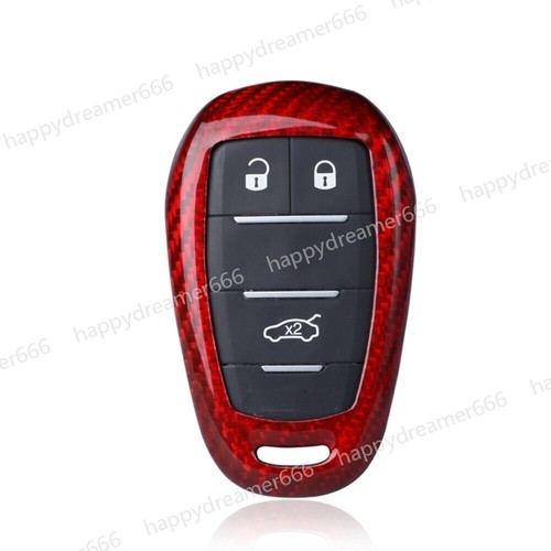 Kit de soporte de carcasa de llavero remoto de fibra de carbono rojo para Alfa Romeo Giulia - Imagen 8 de 10
